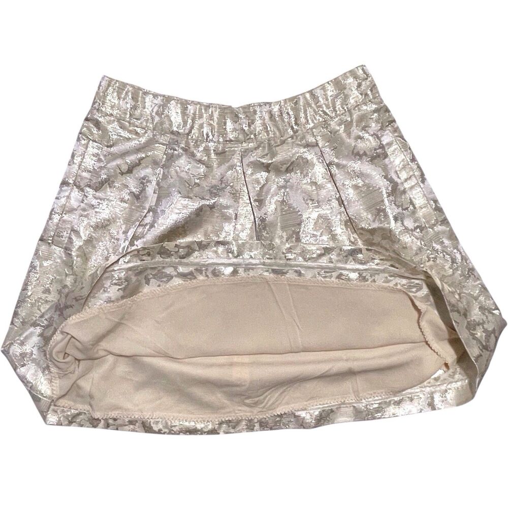 Anthropologie Maeve Rust Garden Brocade Mini Skirt Size Large Gold Silver EUC - Picture 11 of 16